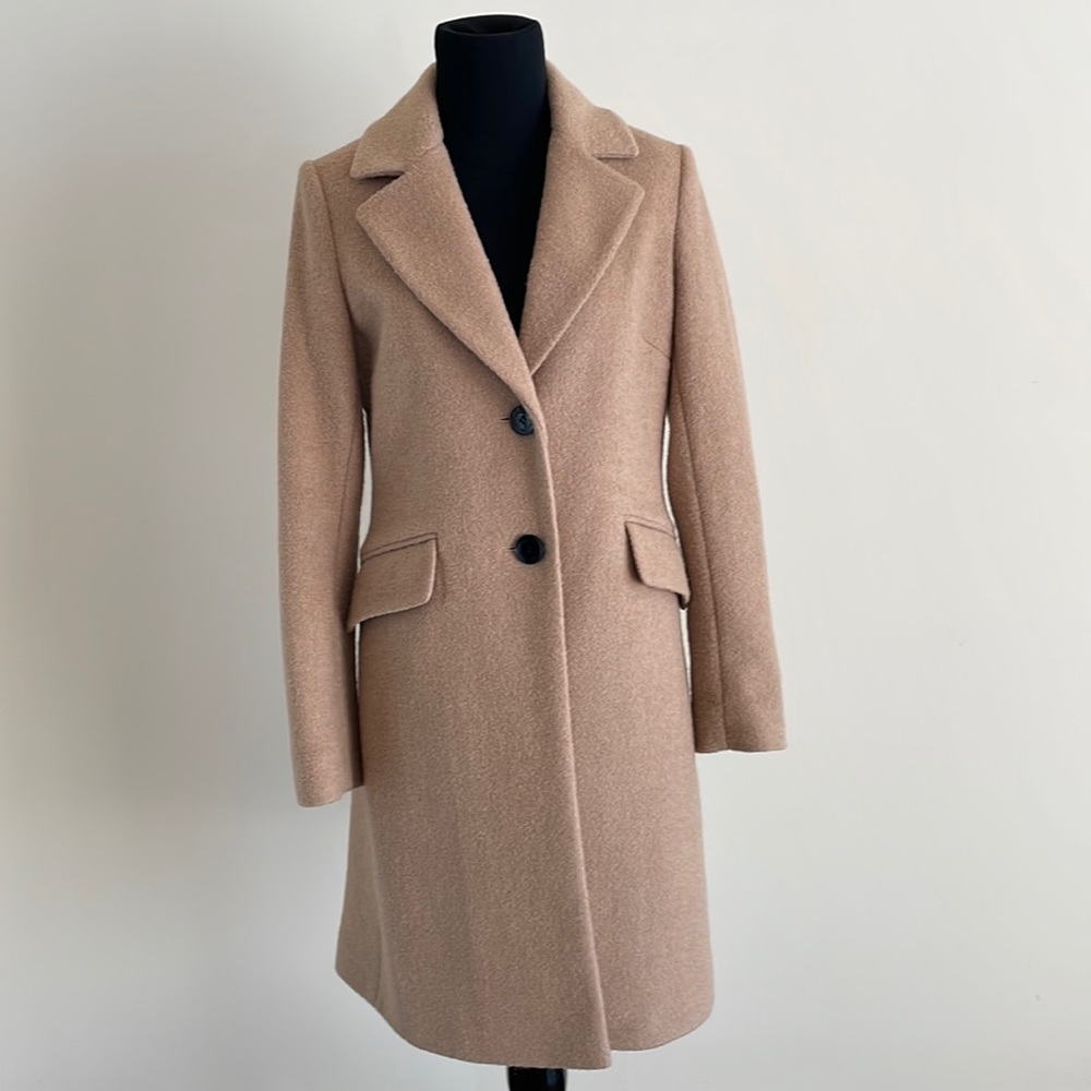 Camel colored 3/4 length wool coat